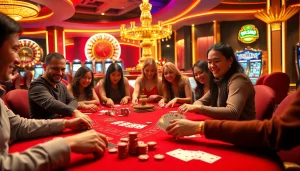 Players enjoying high-stakes poker at uu88.com, surrounded by luxury casino elements.