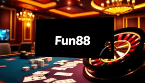 Experience the thrill of gambling with the Fun88 link in a vibrant casino setting.