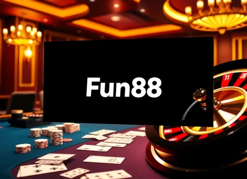 Experience the thrill of gambling with the Fun88 link in a vibrant casino setting.