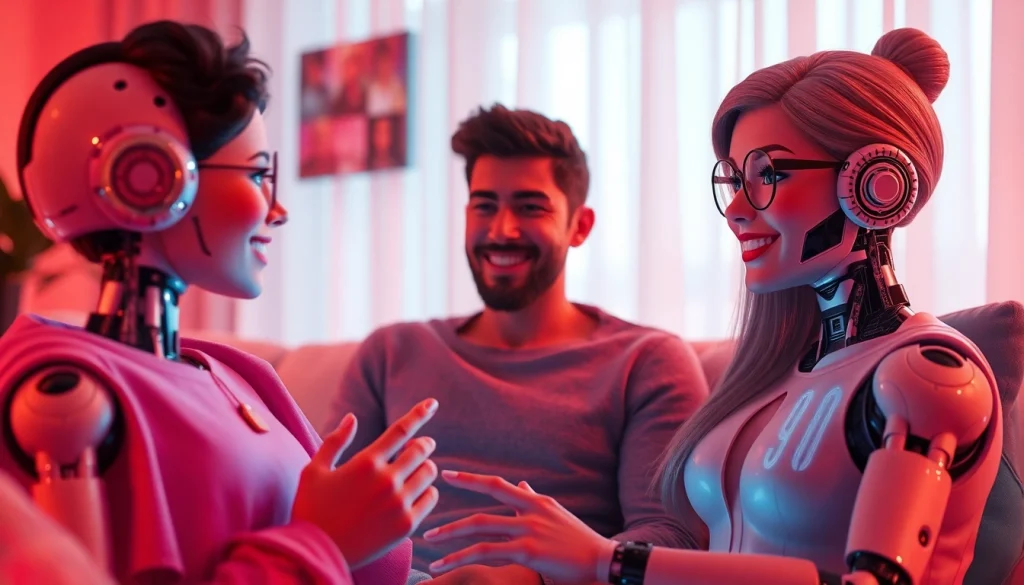 Engaging scene of ai sex chat interaction with AI characters, showcasing warmth and intimacy.