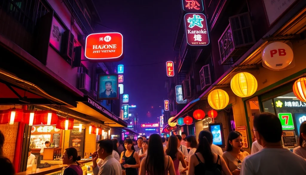 Experience the vibrant 하노이밤문화 nightlife with lively bars and karaoke venues shining brightly.