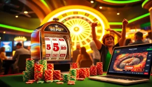 Rasakan sensasi Slot Depo 5rb dengan elemen kasino yang hidup sedang beraksi.