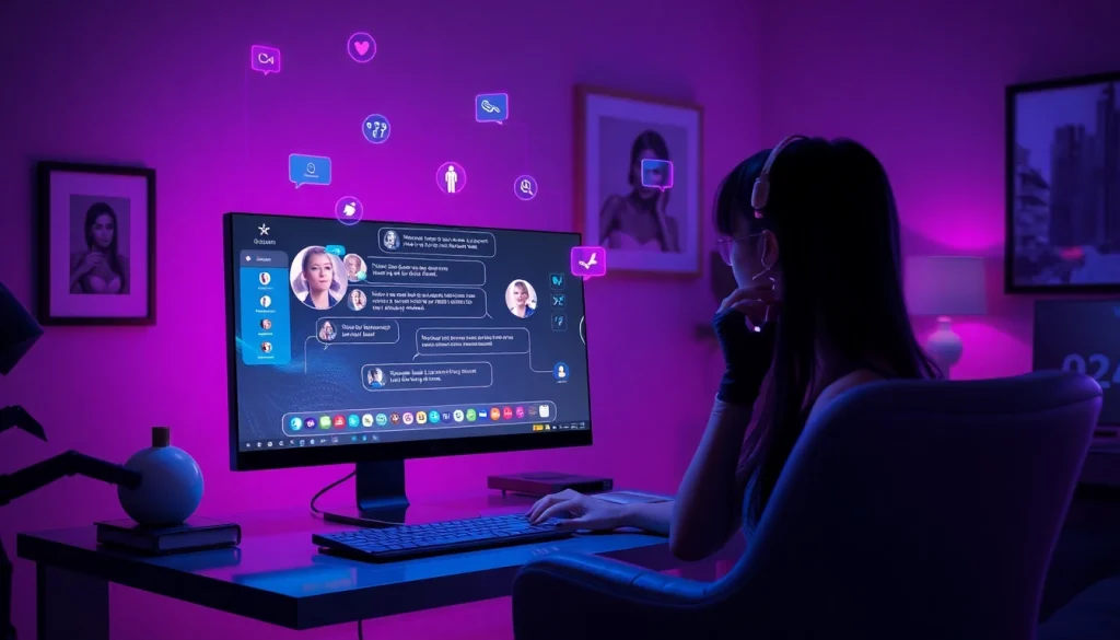 Engaging chat interface of an innovative nsfw ai platform in a modern setting.