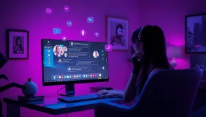 Engaging chat interface of an innovative nsfw ai platform in a modern setting.