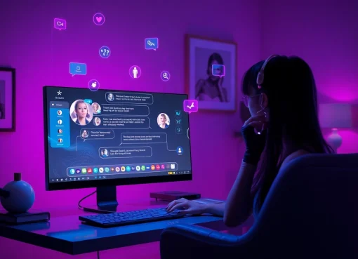 Engaging chat interface of an innovative nsfw ai platform in a modern setting.