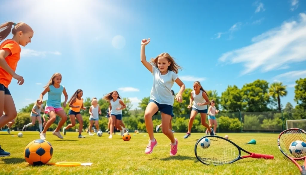 Engaging scene of Multi Sports Camps for Girls showcasing enthusiastic young athletes in action.