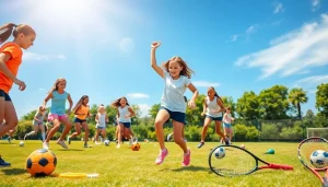 Engaging scene of Multi Sports Camps for Girls showcasing enthusiastic young athletes in action.