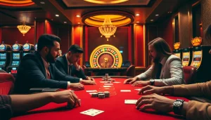 Engaging players enjoying poker at a casino table, highlighting hidden wiki tor connections.