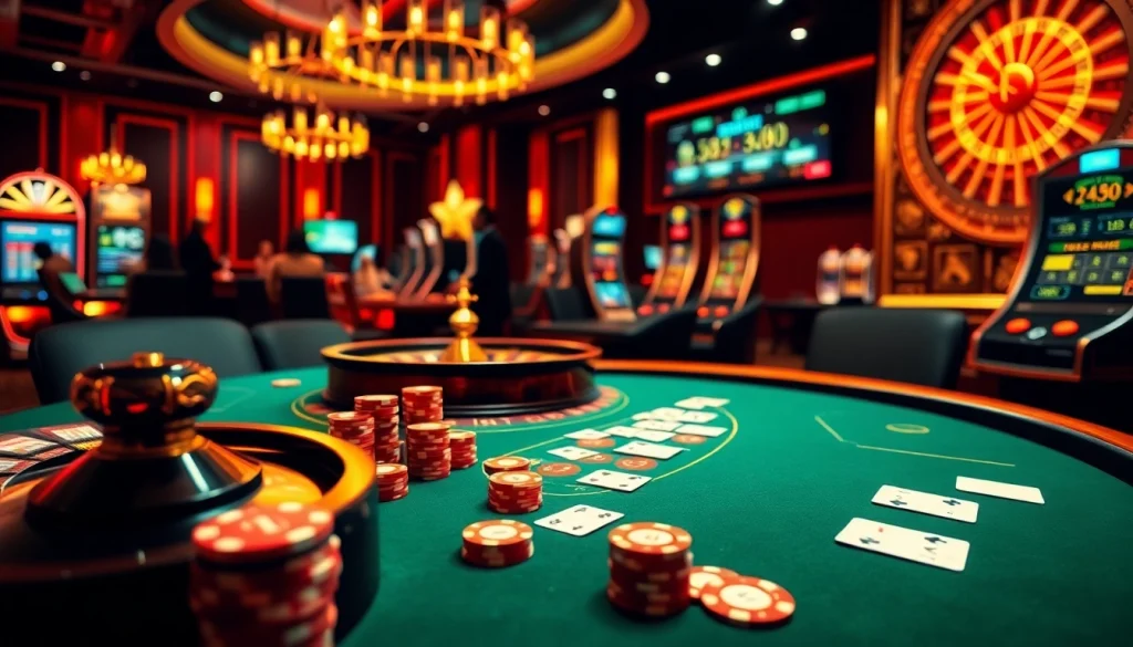 Excitement at mb66.nyc with luxurious poker chips and a roulette wheel in action.