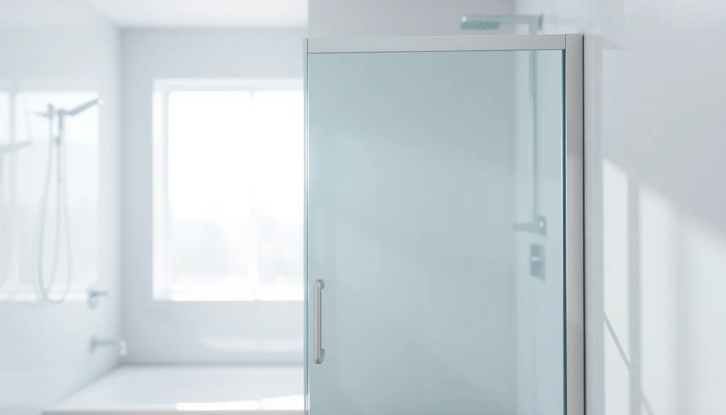 Elegant shower screen door with refined glass design enhances modern bathroom aesthetics.