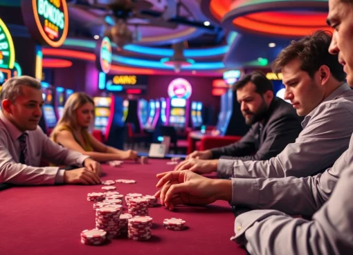 Engage with the best csgo gambling sites reddit through an exciting poker table scene featuring players.