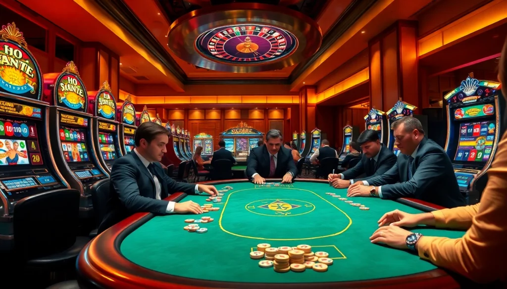Hoạt động poker hấp dẫn tại https://luck8.com, với bầu không khí casino sang trọng và các yếu tố trò chơi đầy màu sắc.