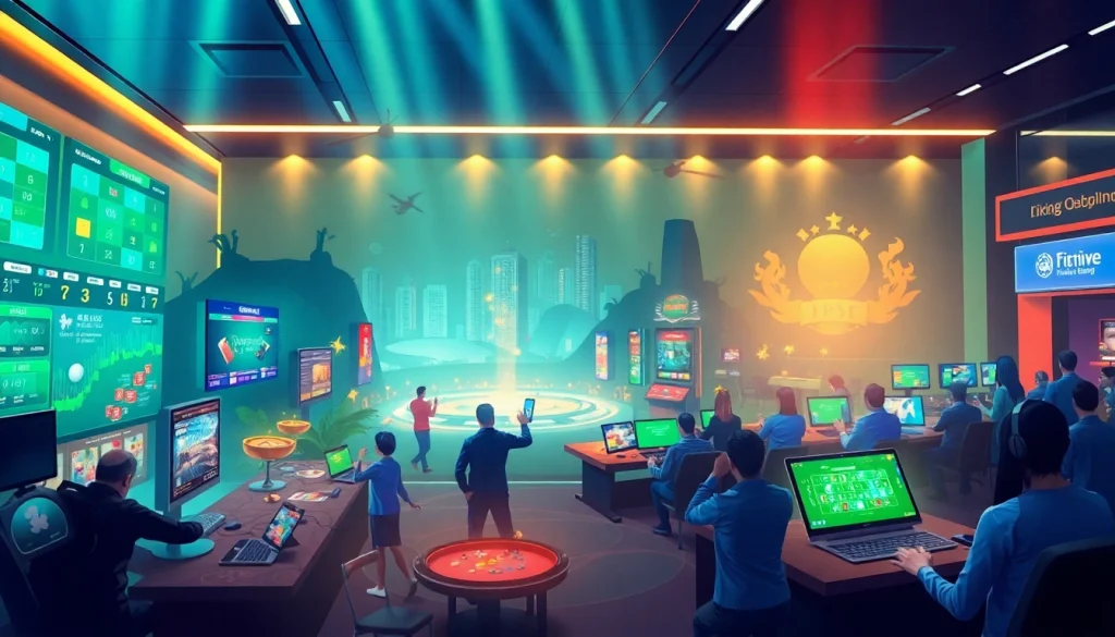 Exciting online gaming scene at s666.nyc showcasing diverse casino games and engaged players.