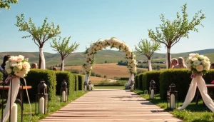 Celebrate your special day at stunning Clarksburg Wedding Venues, featuring elegant floral decorations and natural beauty.