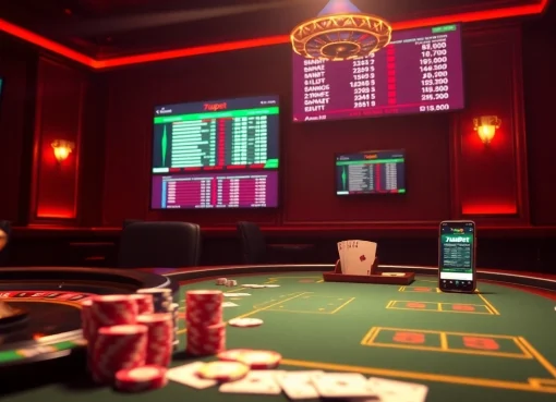 Betting excitement captured through 7upbet's online gambling scene with poker chips and dynamic odds displays.