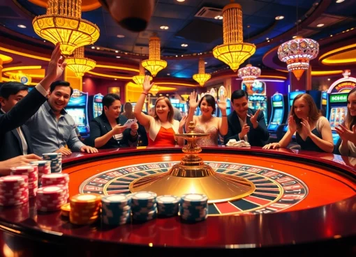 Nikmati kemenangan Datuk yang mendebarkan di kasino mewah, menampilkan rolet, chip poker, dan penjudi yang bersemangat.