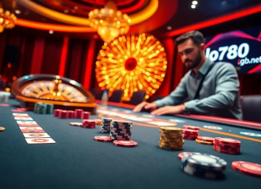 Experience the thrill of gambling at loto188.gb.net with a vibrant online casino scene featuring poker tables and roulette.