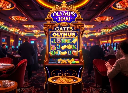 Engaging moment on Olympus 1000 slot machine, featuring vibrant colors and luxury casino elements.
