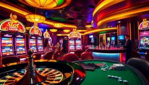 Experience the excitement of playing slot gacor machines with vibrant colors and casino ambiance.