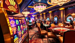 Rasakan sensasi kemenangan bonus slot di kasino mewah dengan mesin slot yang berwarna-warni.