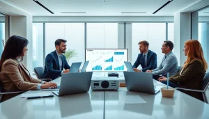 Regulacje AI omówione przez profesjonalistów w nowoczesnym biurze