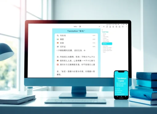 The modern translation interface of 有道翻译 displayed in a bright, professional workspace.