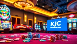Experience high-stakes action at KJC's vibrant casino gaming table, showcasing exciting games and winning moments.