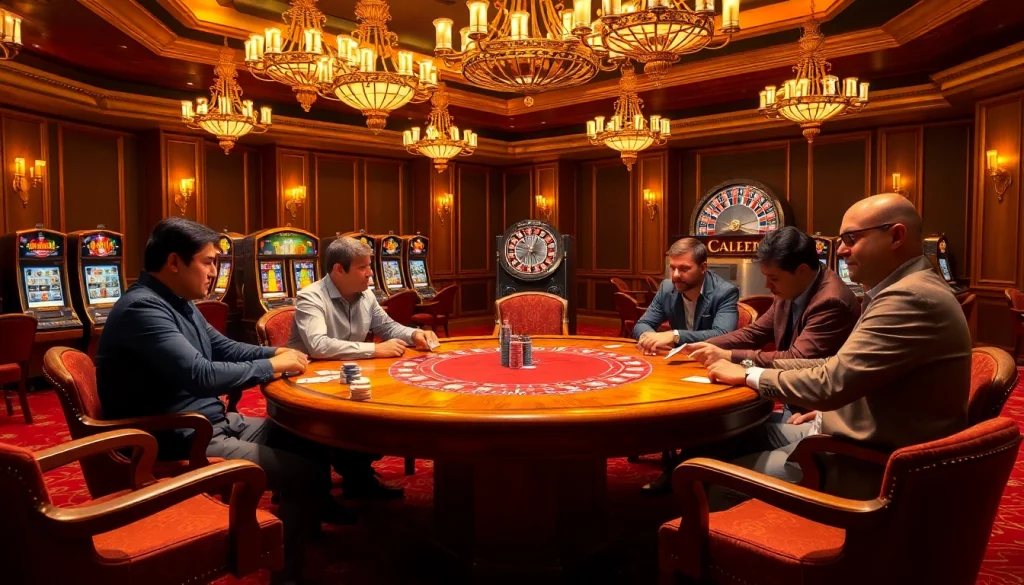 Vivez l'excitation dans un casino en ligne Français avec des joueurs engagés dans un poker à enjeux élevés.