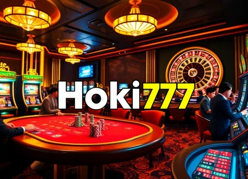 Experience thrilling gameplay at Hoki77 with vibrant casino tables and exciting slot machines.