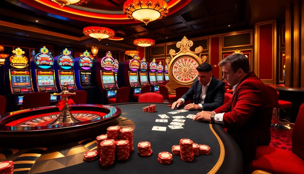 Participez à l'atmosphère palpitante du casino en ligne France avec des jetons de poker vibrants et une roue de roulette excitante.
