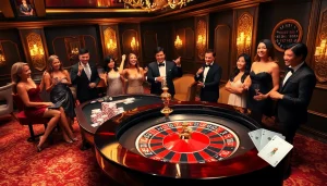 Excited players at a roulette table celebrating wins at GG88.gold online casino.
