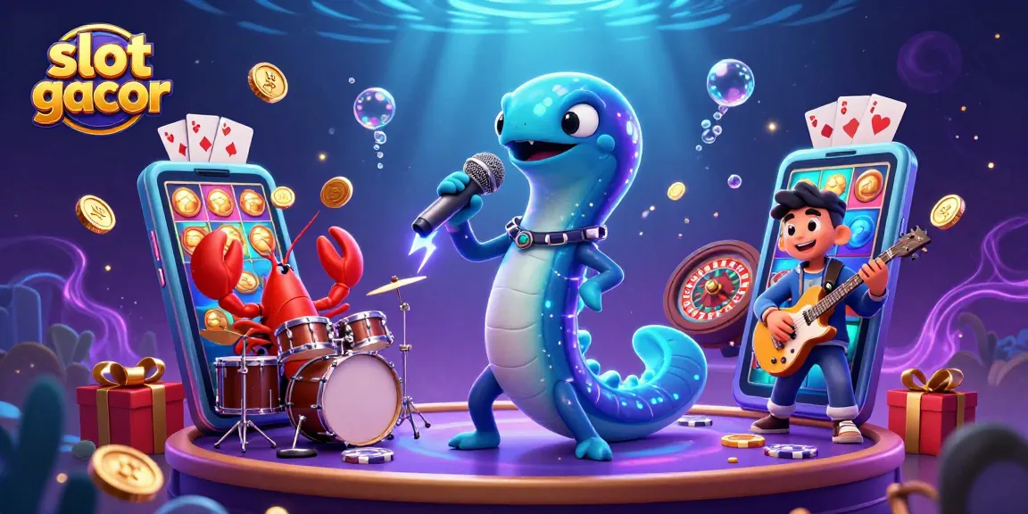 Experience thrilling slot gacor action with our electrifying underwater casino scene featuring vibrant characters.